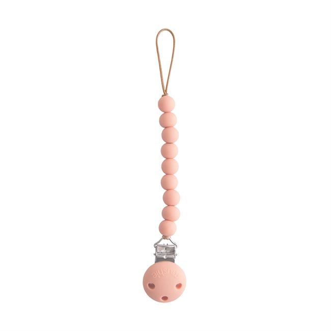 Mushie Silicone Pacifier Clip - Hera Powder Pink