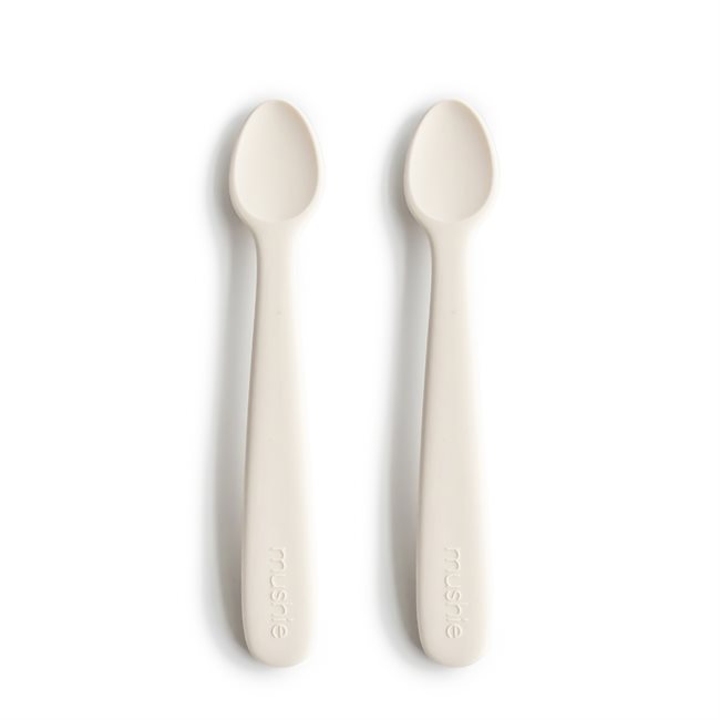 Mushie Silicone Feeding Spoons 2-pack - Ivory