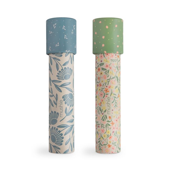 Mushie Kaleidoscope 2-pack - Pastel Blooms/Blue Flowers