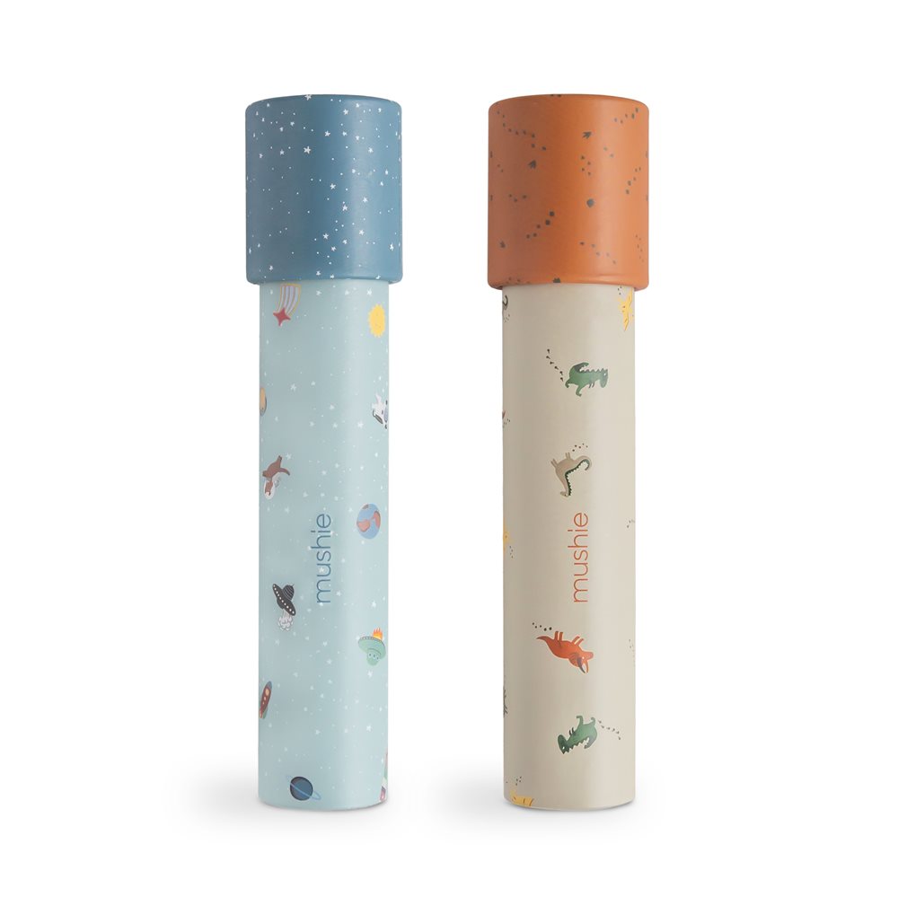 Mushie Kaleidoscope 2-pack - Space/Dinosaurs