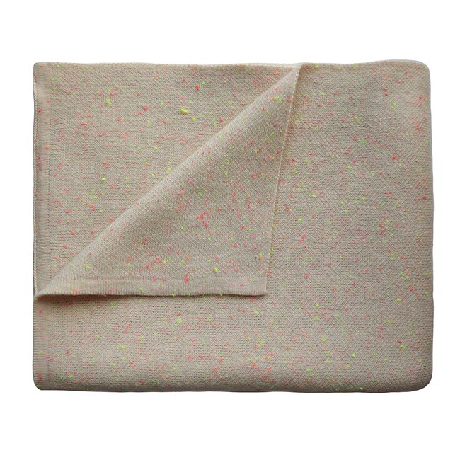 Mushie Knitted Baby Blanket - Confetti Peach