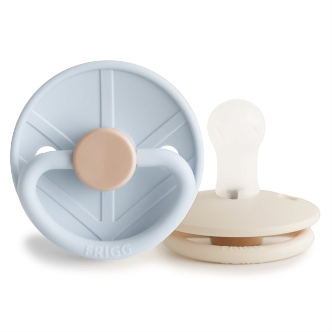 FRIGG Little Viking - Round Silicone 2-Pack Pacifiers - Knud/Sigrid - Size 1