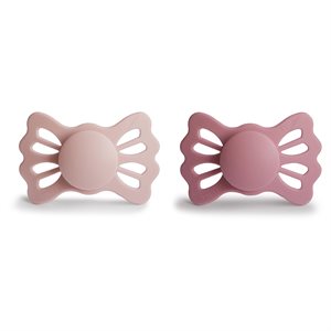 FRIGG Lucky - Symmetrical Silicone 2-Pack Pacifiers - Blush/Cedar - Size 2
