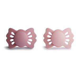 FRIGG Lucky - Symmetrical Silicone 2-Pack Pacifiers - Cedar/Baby Pink - Size 1