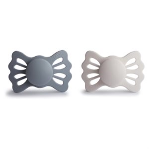 FRIGG Lucky - Symmetrical Silicone 2-Pack Pacifiers - Great Gray/Silver Gray - Size 2