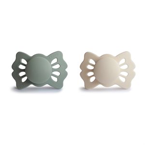 FRIGG Lucky - Symmetrical Silicone 2-Pack Pacifiers - Cream/Sage - Size 1