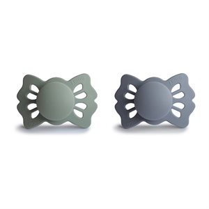 FRIGG Lucky - Symmetrical Silicone 2-Pack Pacifiers - Sage/Great Gray - Size 1