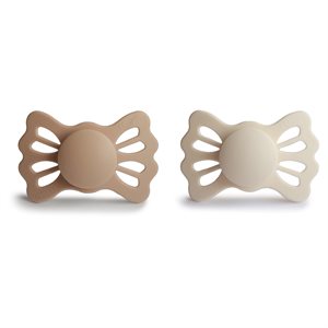 FRIGG Lucky - Symmetrical Silicone 2-Pack Pacifiers - Silky Satin/Cream - Size 2