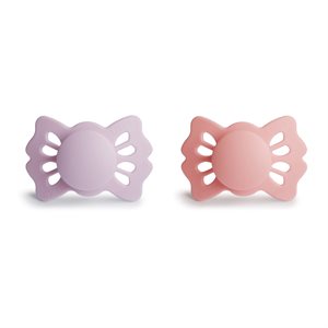 FRIGG Lucky - Symmetrical Silicone 2-Pack Pacifiers - Soft Lilac/Pretty in Peach - Size 1