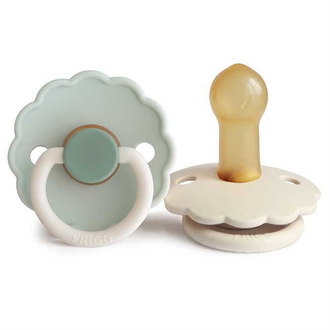 FRIGG Daisy - Round Latex 2-Pack Pacifiers - Little Darling/Cream - Size 1