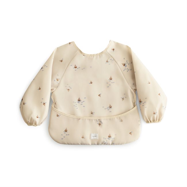 Mushie ​​Long Sleeve Bib​ - Boats