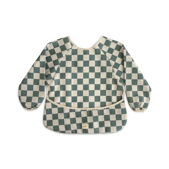 Mushie ​​Long Sleeve Bib​ - Olive Check