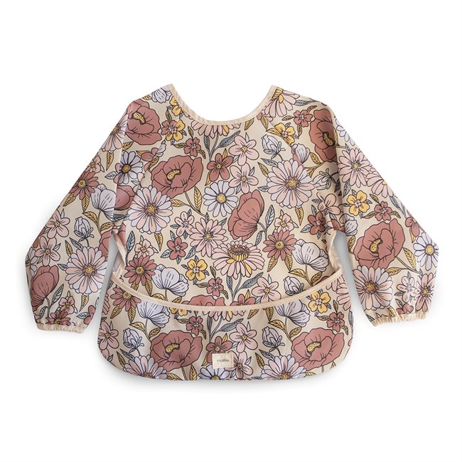 Mushie ​​Long Sleeve Bib​ - Retro Flowers