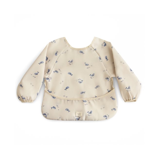 Mushie ​​Long Sleeve Bib​ - Whales