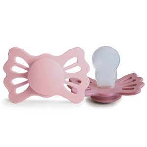 FRIGG Lucky - Symmetrical Silicone 2-Pack Pacifiers - Cedar/Baby Pink - Size 2