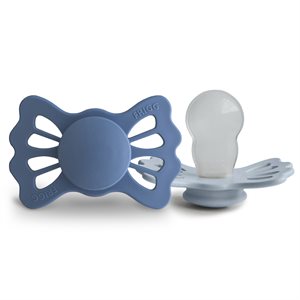 FRIGG Lucky - Symmetrical Silicone 2-Pack Pacifiers - Ocean View/Powder Blue - Size 2