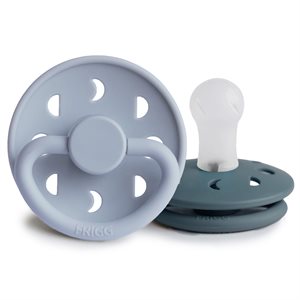 FRIGG Moon Phase Pacifiers - Silicone 2-Pack - Powder Blue/Slate - Size 1