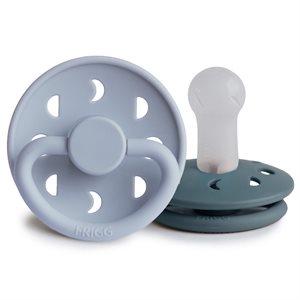 FRIGG Moon Phase Pacifiers - Silicone 2-Pack - Powder Blue/Slate - Size 2