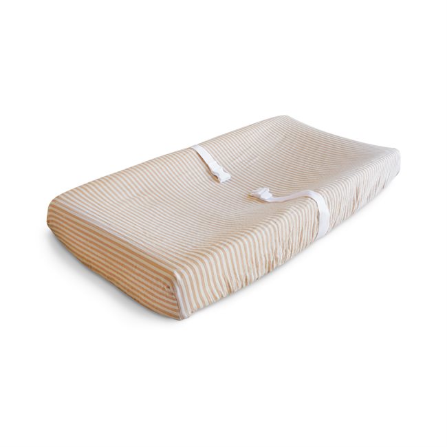 Mushie Changing Pad Cover - Natural Stripe