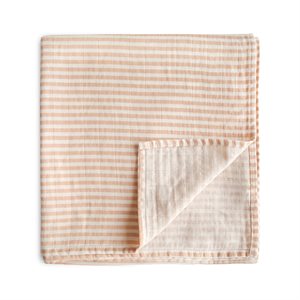 Mushie Swaddle - Natural Stripe