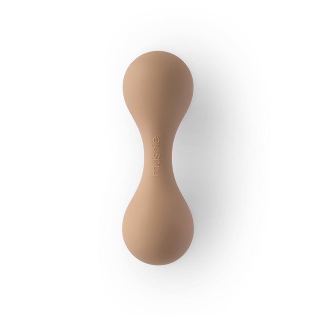 Mushie Silicone Baby Rattle Toy - Natural