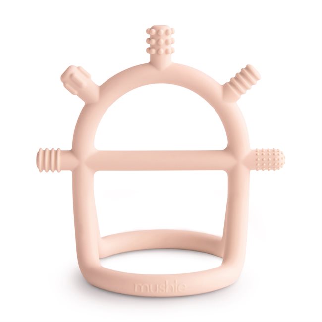 Mushie ​​No-Drop Sensory Teether​ - Blush