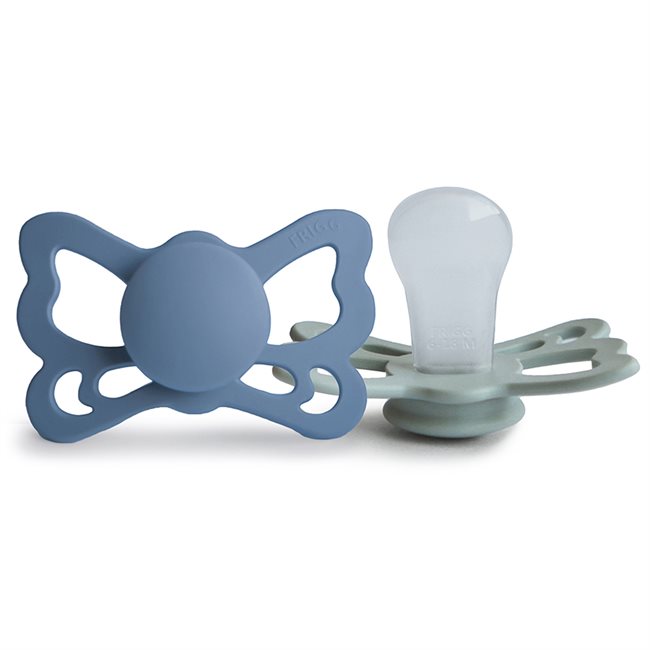 FRIGG Butterfly - Anatomical Silicone 2-Pack Pacifiers - Ocean View/Sage - Size 2