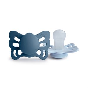 FRIGG Butterfly - Anatomical Silicone 2-Pack Pacifiers - Ocean View/Powder Blue - Size 1