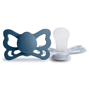 FRIGG Butterfly - Anatomical Silicone 2-Pack Pacifiers - Ocean View/Powder Blue - Size 2