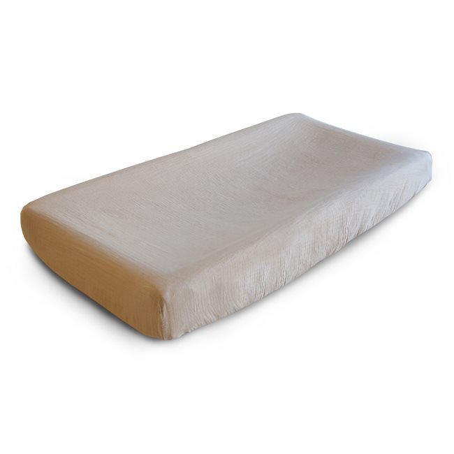 Mushie Changing Pad Cover - Pale Taupe