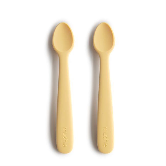Mushie Silicone Feeding Spoons 2-pack - Pale Daffodil