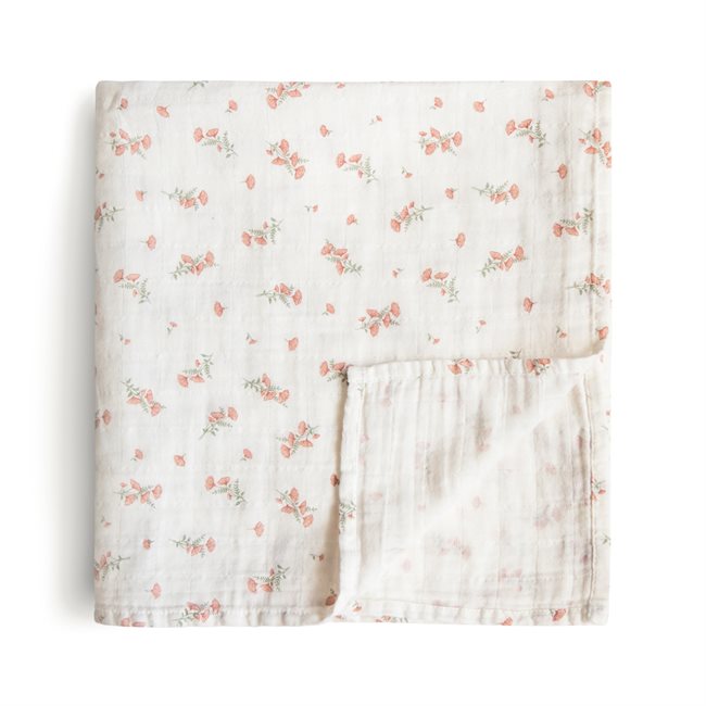 Mushie Swaddle - Pink Flowers