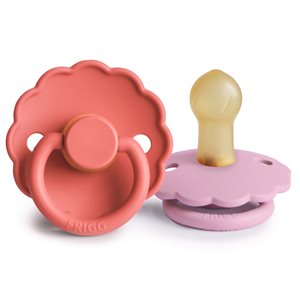 FRIGG Daisy - Round Latex 2-Pack Pacifiers - Poppy/Lupine - Size 1