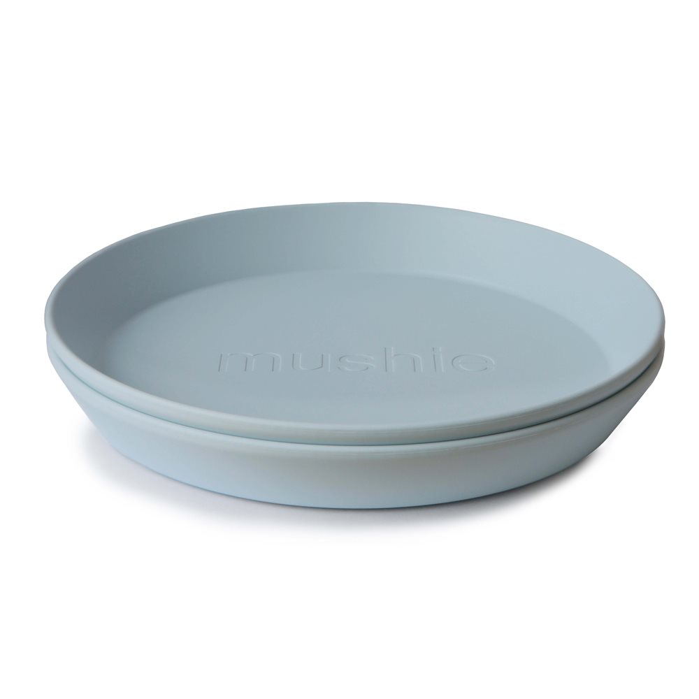 Mushie Round Dinnerware Bowls for Kids | Made in Denmark, Set of 2 (Powder Blue)