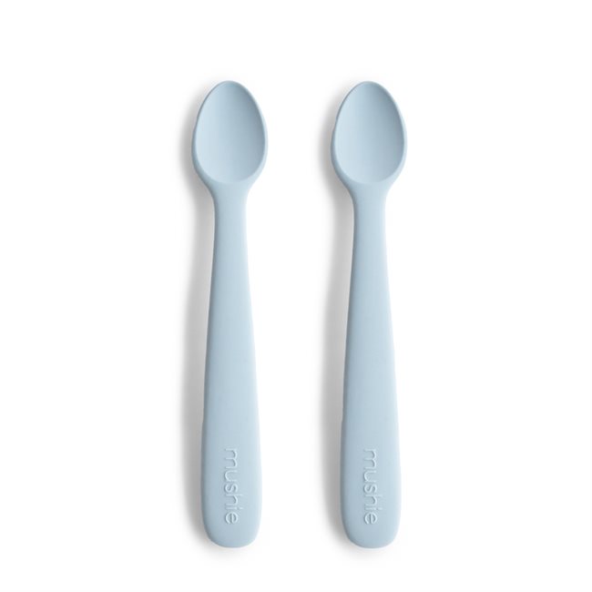 Mushie Silicone Feeding Spoons 2-pack - Powder Blue