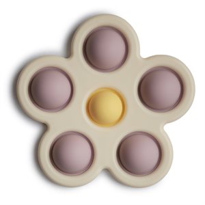 Mushie Flower Press Toy - Soft Lilac/Pale Daffodil/Ivory