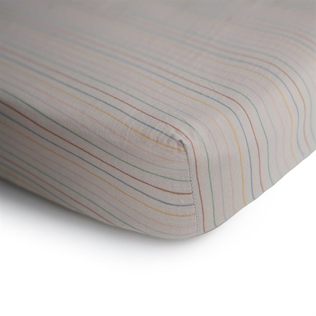 Mushie Crib Sheet - Medium - Retro Stripes
