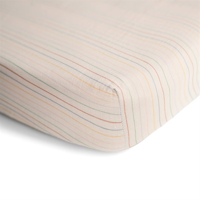 Mushie Crib Sheet - Small - Retro Stripes