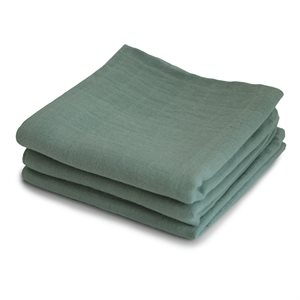 Mushie Muslin Cloth 3-Pack - Roman Green