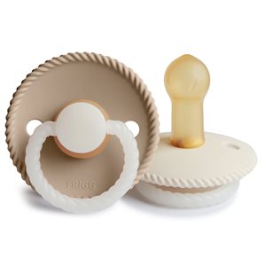 FRIGG Rope - Round Latex 2-Pack Pacifiers - Cream Night/Croissant Night - Size 2