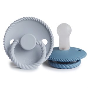FRIGG Rope - Round Silicone 2-Pack Pacifiers - Ocean View/Powder Blue - Size 2