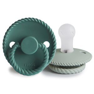 FRIGG Rope - Round Silicone 2-Pack Pacifiers - Sage/Vintage green - Size 1