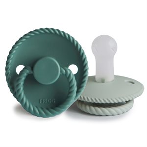 FRIGG Rope - Round Silicone 2-Pack Pacifiers - Sage/Vintage green - Size 2