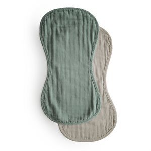 Mushie Burp Cloth Roman Green/Fog