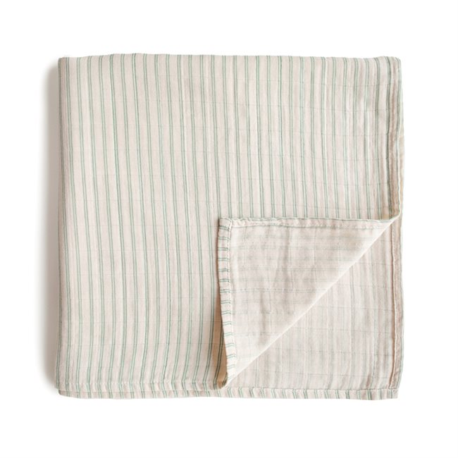 Mushie Swaddle - Sage Stripe