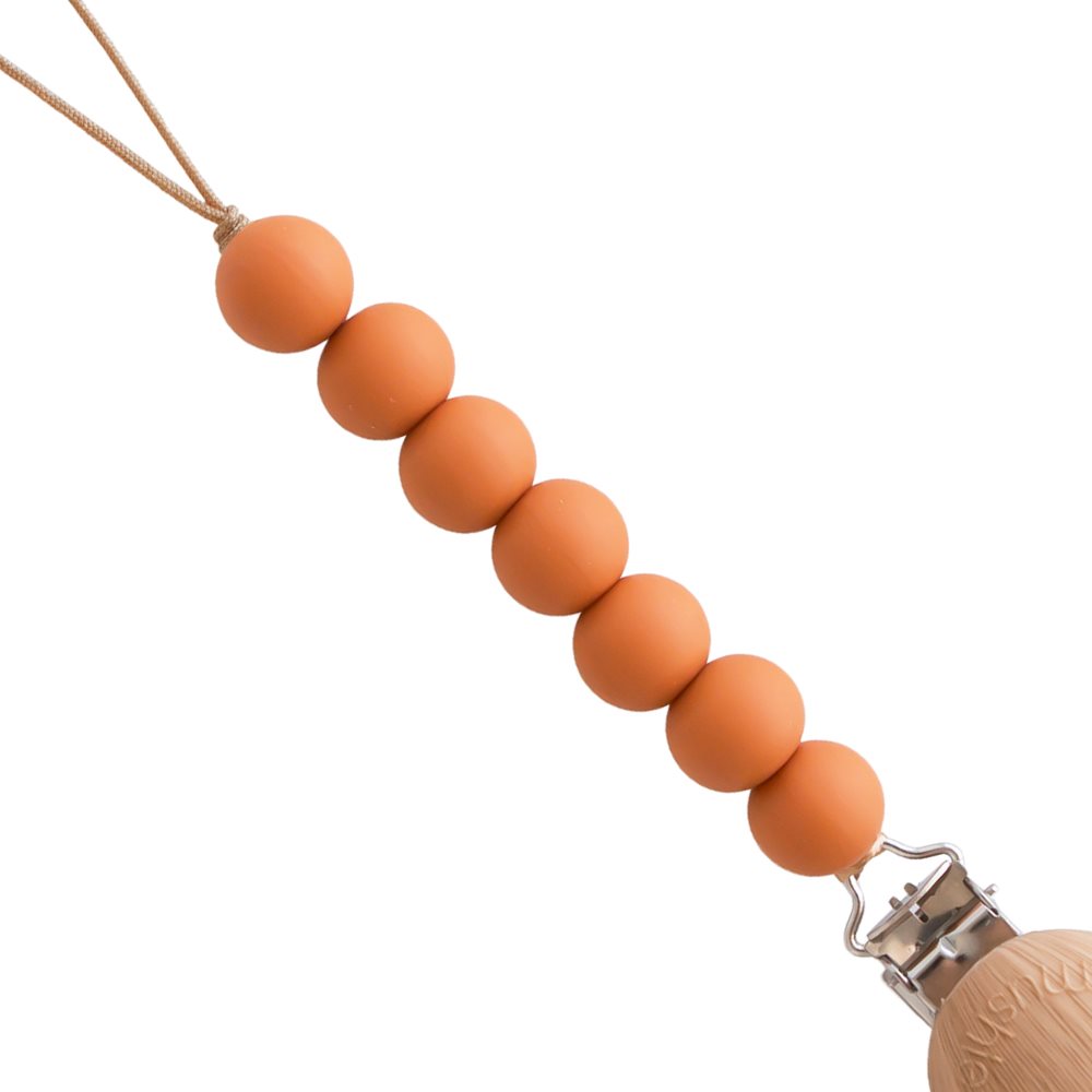 Mushie Pacifier Clips - Halo Clementine