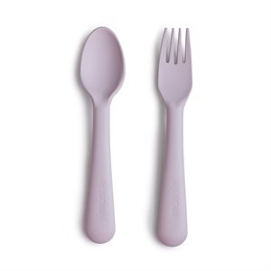 Mushie Fork & Spoon Soft Lilac