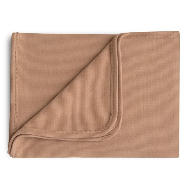 Mushie Ribbed Baby Blanket - Tan