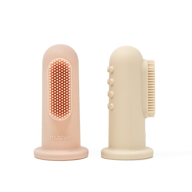 Mushie Finger Toothbrush - Blush/Shifting Sand