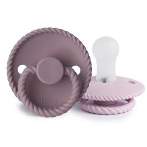 FRIGG Rope - Round Silicone 2-Pack Pacifiers - Twilight Mauve/Soft lilac - Size 1
